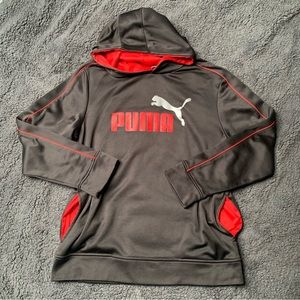 Boys Black Puma Hoodie Sweatshirt